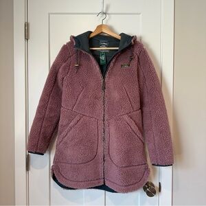NWT LL Bean Mountain Pile Sherpa Fleece Jacket Mauve Purple Size Regular Small S
